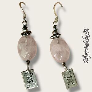 Faceted Pink Quartz Dangle Earrings